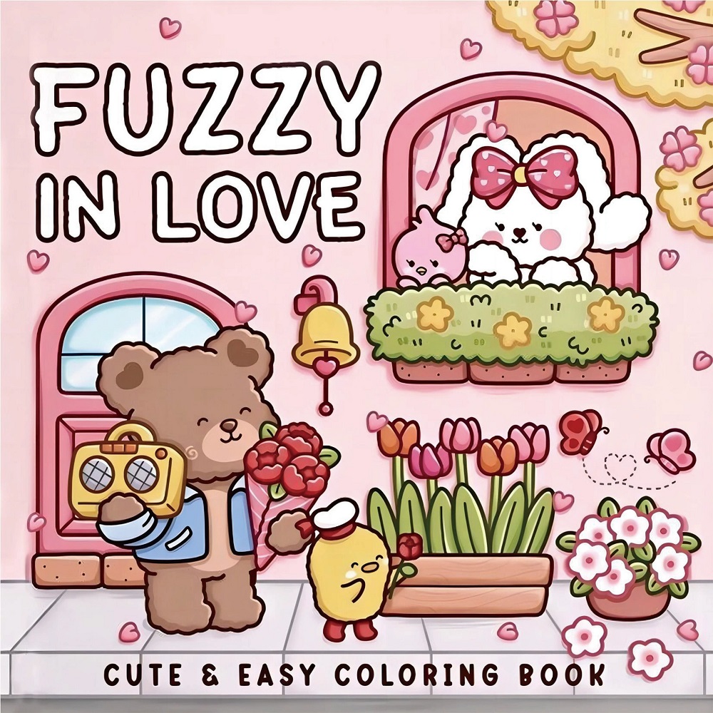 Adult Coloring Book Stress Relief - FUZZY IN LOVE Libro da colorare