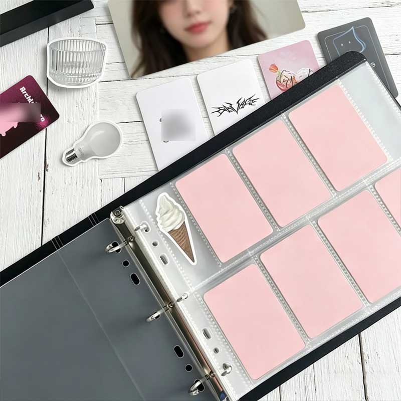 Kpop Photo Card Binder 3 Inch - Raccoglitore A5 a 7-8 anelli larghi,
