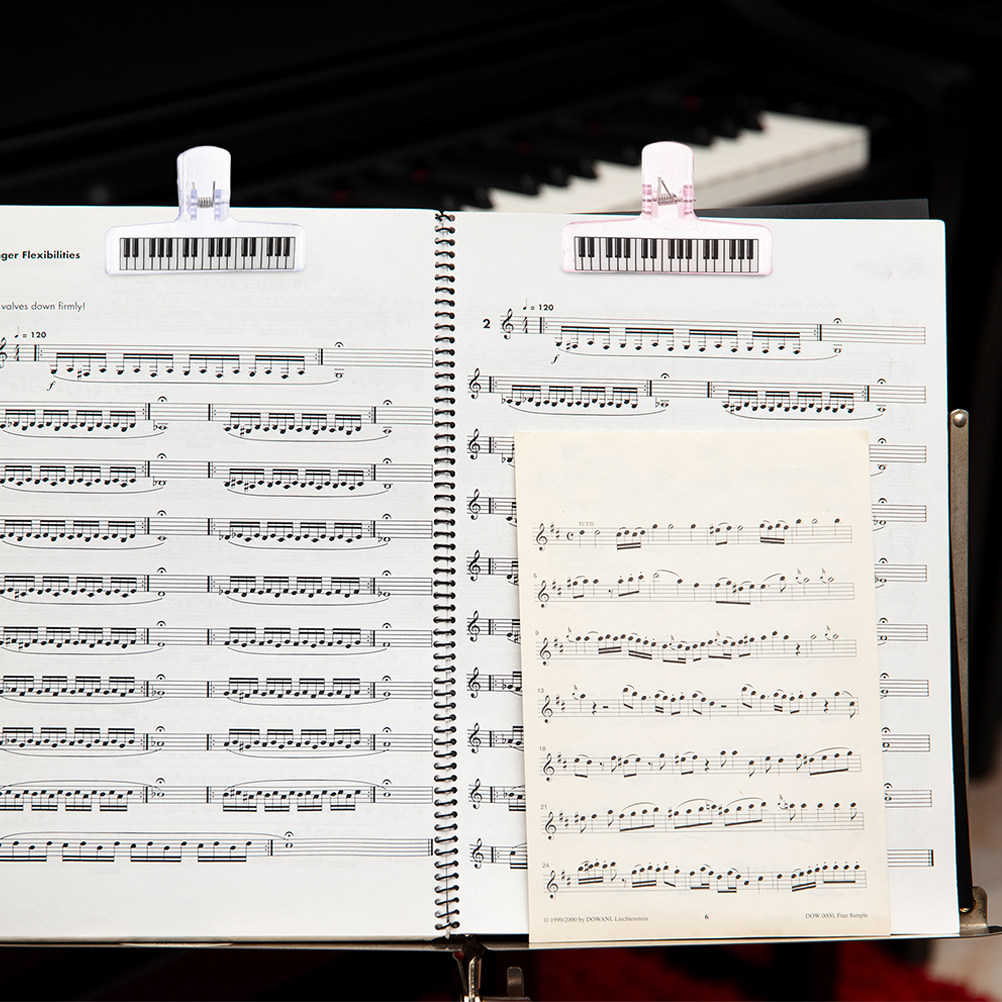 Clear Acrylic Book Stand Holder - 6 Clip per Leggio Musicale in