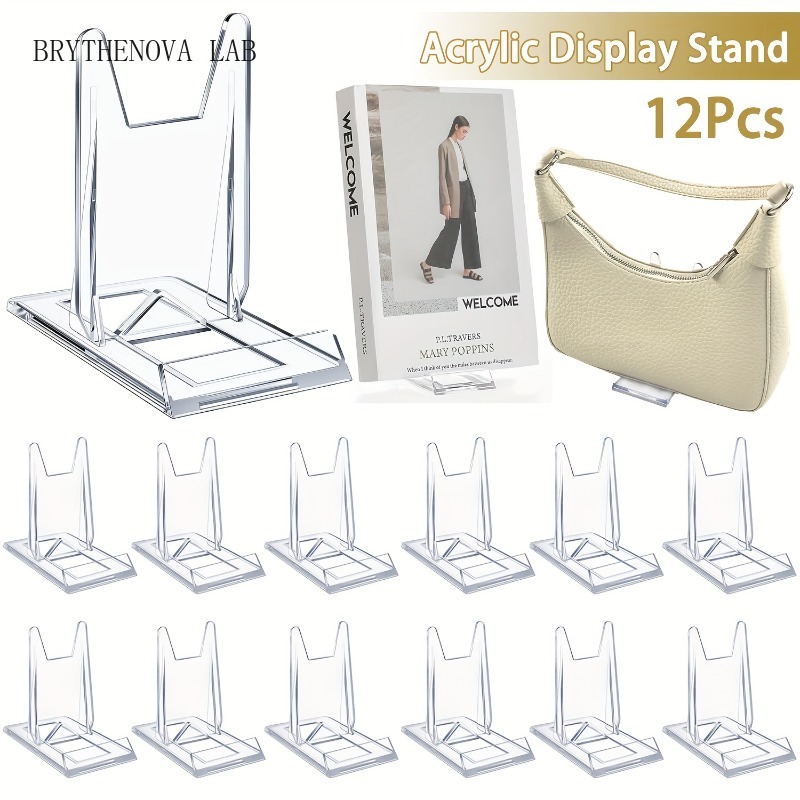 Clear Acrylic Book Stand Holder - Set di 12 Supporti Espositivi in