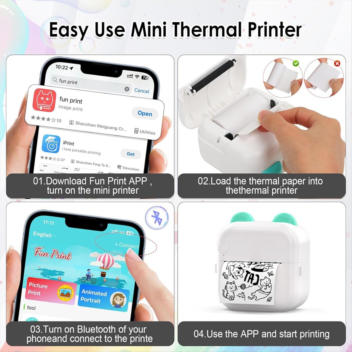 Mini stampante per adesivi Sta - Mini Pocket Thermal Printer Paper Roll recensione e prezzo