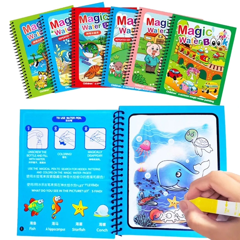 Bambini giocattoli Montessori  - Reusable Water Magic Coloring Book recensione e prezzo