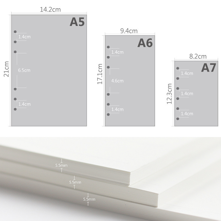 A5 A6A7 45 fogli di ricarica p - A5 Spiral Dotted Grid Notebook recensione e prezzo